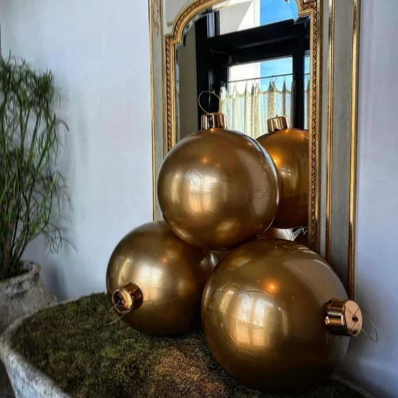 30in Vintage Gold Holiball Ornament - Picture 3 of 5